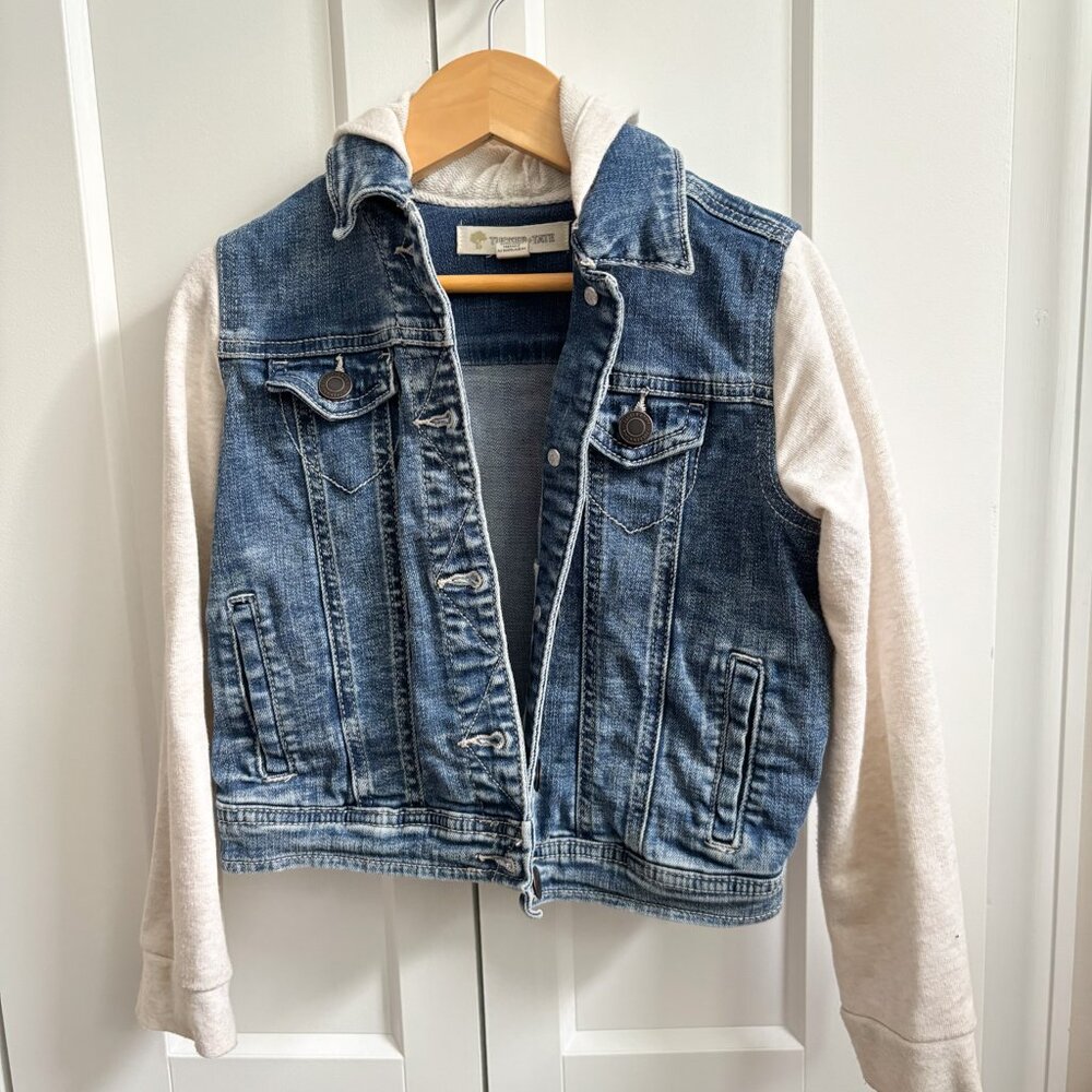 Tucker and Tate Girls Jean Jacket Size 6 Rainbow Heart